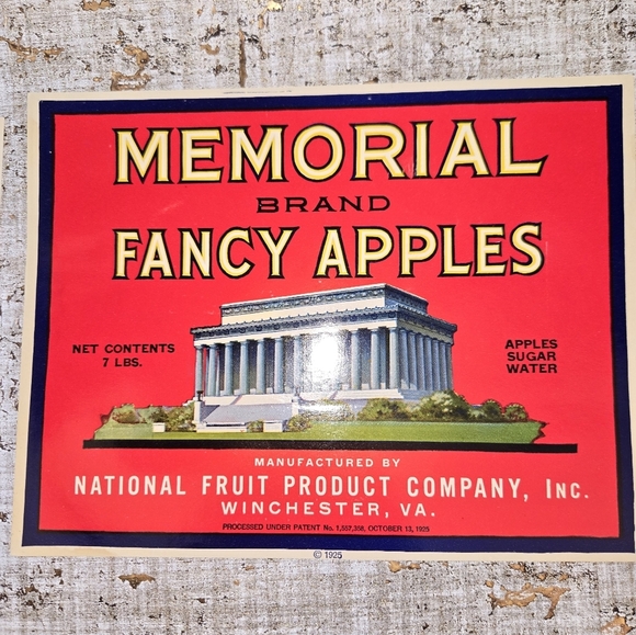 Memorial Fancy Apple Crate Labels - Picture 2 of 3